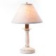 Butcher Lamp in Americana Vintage White with Linen Fabric Shade
