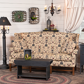 Shop this Room - Wingback Sofa in Homespun Black