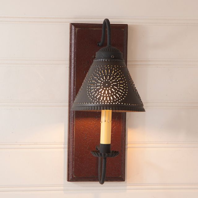 Irvins Tinware: Crestwood Sconce in Americana Red