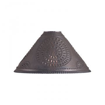 Country new 17" textured black punched tin lamp shade 