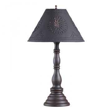 Davenport Lamp in Americana Black with Textured Black Tin Shade