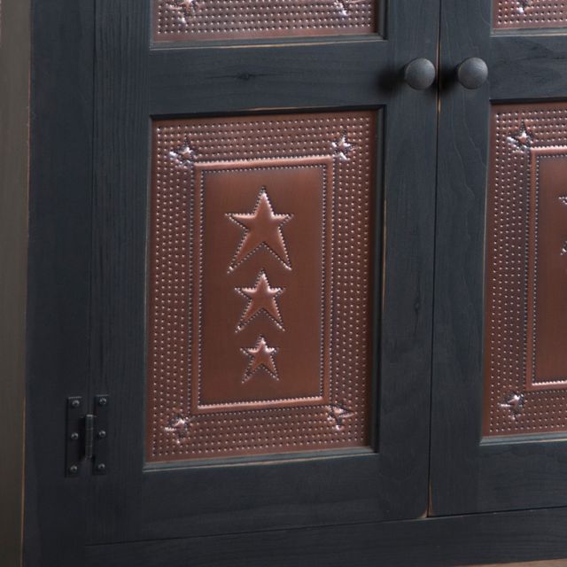 Irvin S Tinware Embossed Star Cabinet Panel Insert In Solid Copper