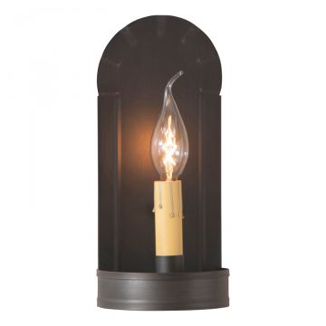 Irvins Country Crestwood Wall Sconce with Tin Shade in Black over Red 