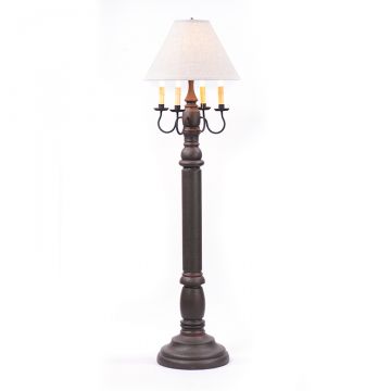 General James Floor Lamp in Americana Espresso with Linen Fabric Shade