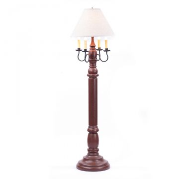 General James Floor Lamp in Americana Red with Linen Fabric Shade