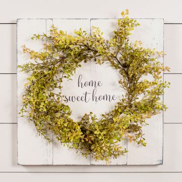 Home Sweet Home Sign with Wreath