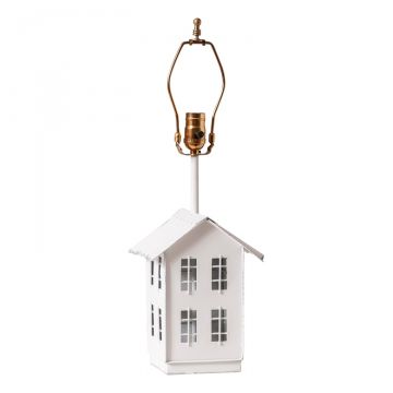 House Lamp Base in Rustic White