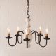 5-Arm Lancaster Wood Chandelier in Americana Vintage White