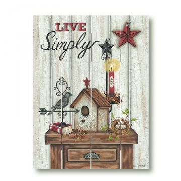 Live Simply Pallet Art 9.25 x 11.75-Inches