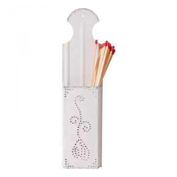 Long Match Holder in Rustic White