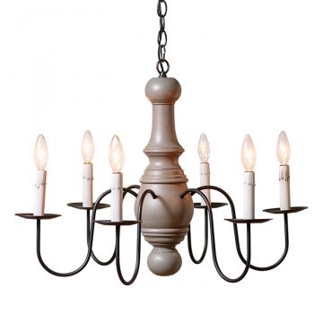 6-Arm Maple Glenn Wood Chandelier in Earl Gray