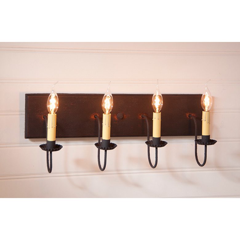 4-Light Vanity Light in Hartford Black over Red