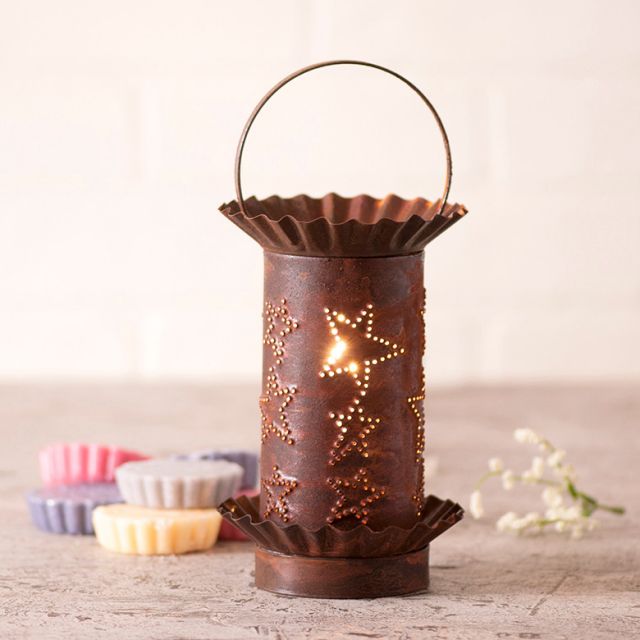 Irvins Tinware: Mini Wax Warmer with Country Star in Rustic Tin