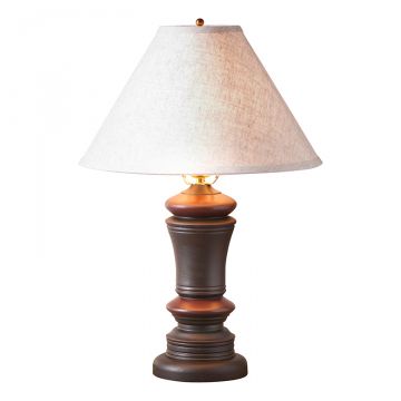 Peppermill Lamp in Black with Fabric Linen Shade