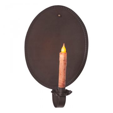 Round Crimped Candle Tin Sconce
