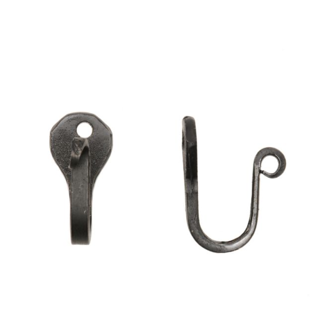 Strong Durable metal set of 12 Amish forged black wrought iron nail hooks 