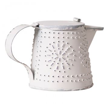 Teapot with Tinpunch Design in Rustic White