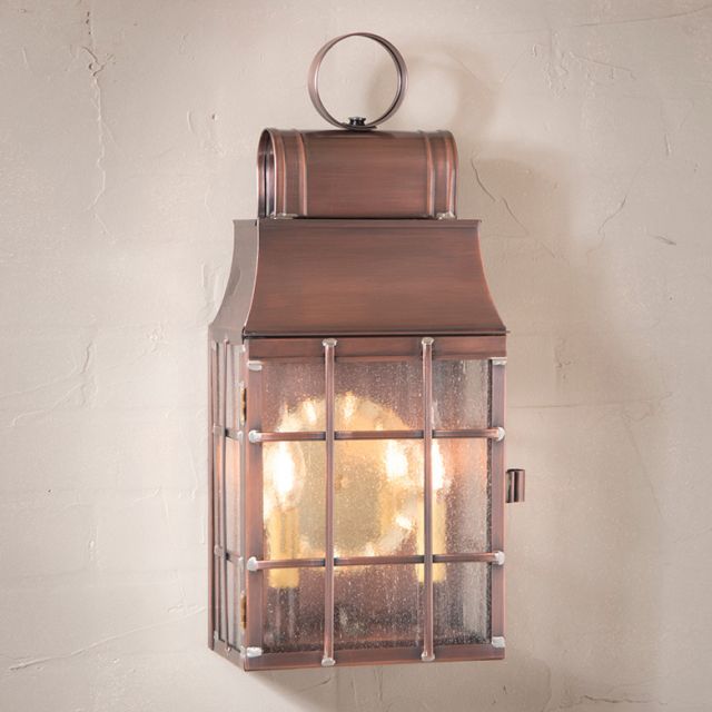 Washington Wall Lantern In Antique Copper, Antique Copper Outdoor Light Fixtures
