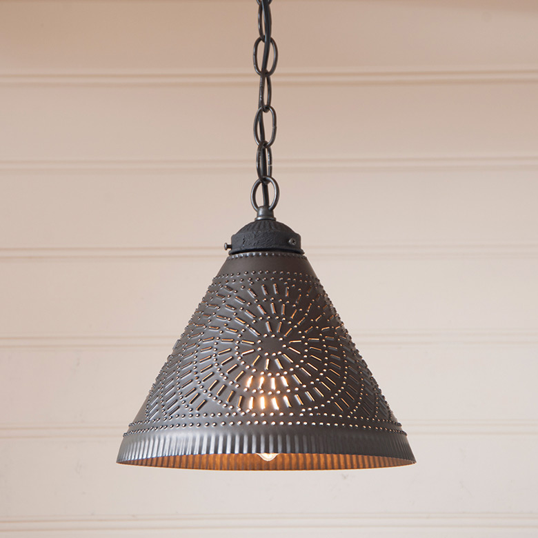Irvins Tinware: Wellington Shade Light in Kettle Black