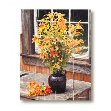Window Bouquet Pallet Art 9.25 x 11.75-Inches