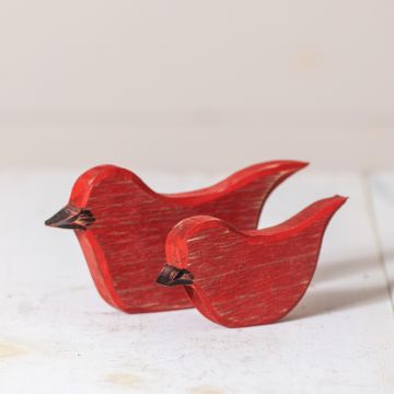 Wooden Cardinal Pair